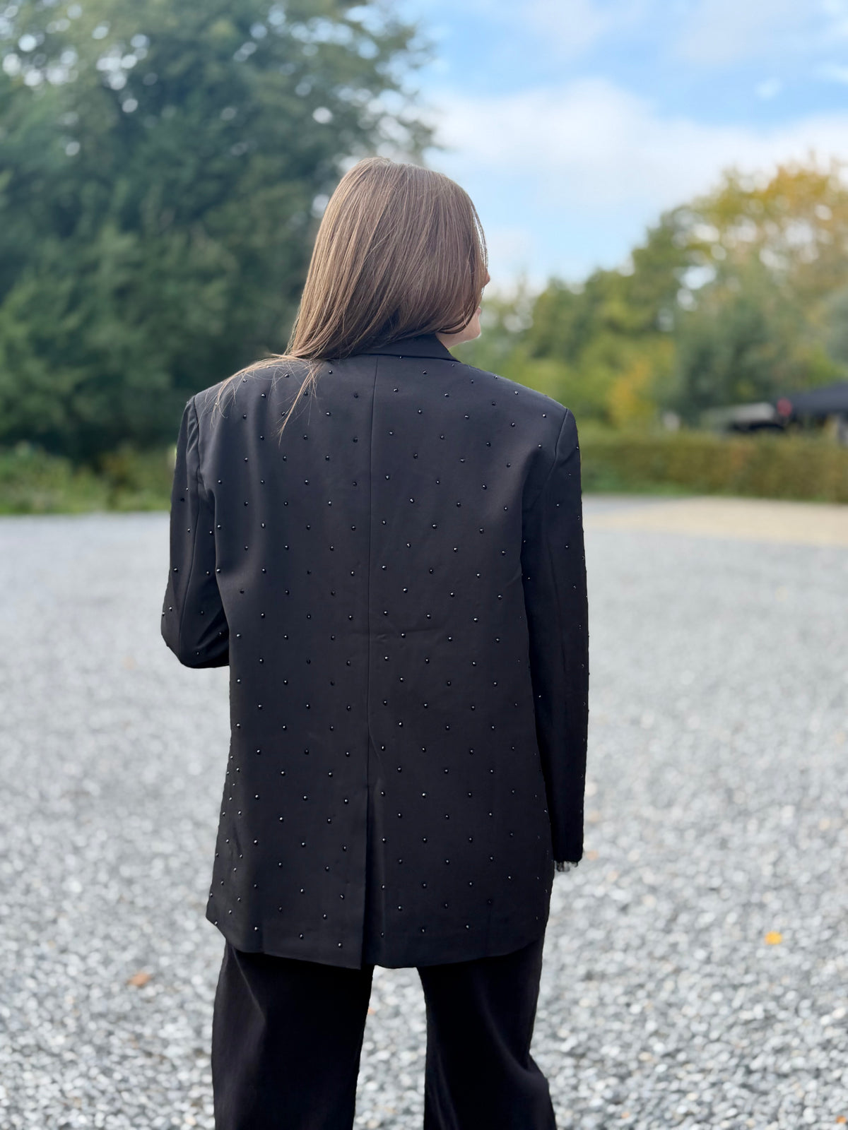 Blazer à strass noir