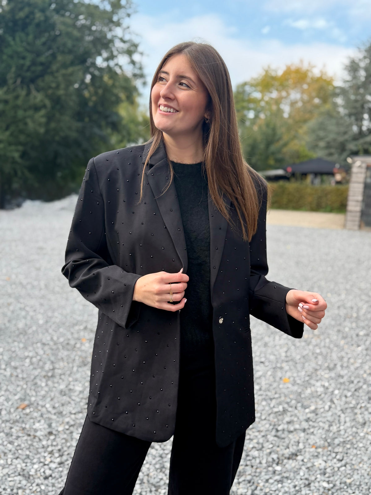 Blazer à strass noir