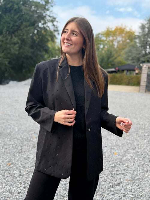 Blazer à strass noir