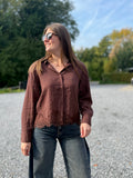Blouse chocolat rayée