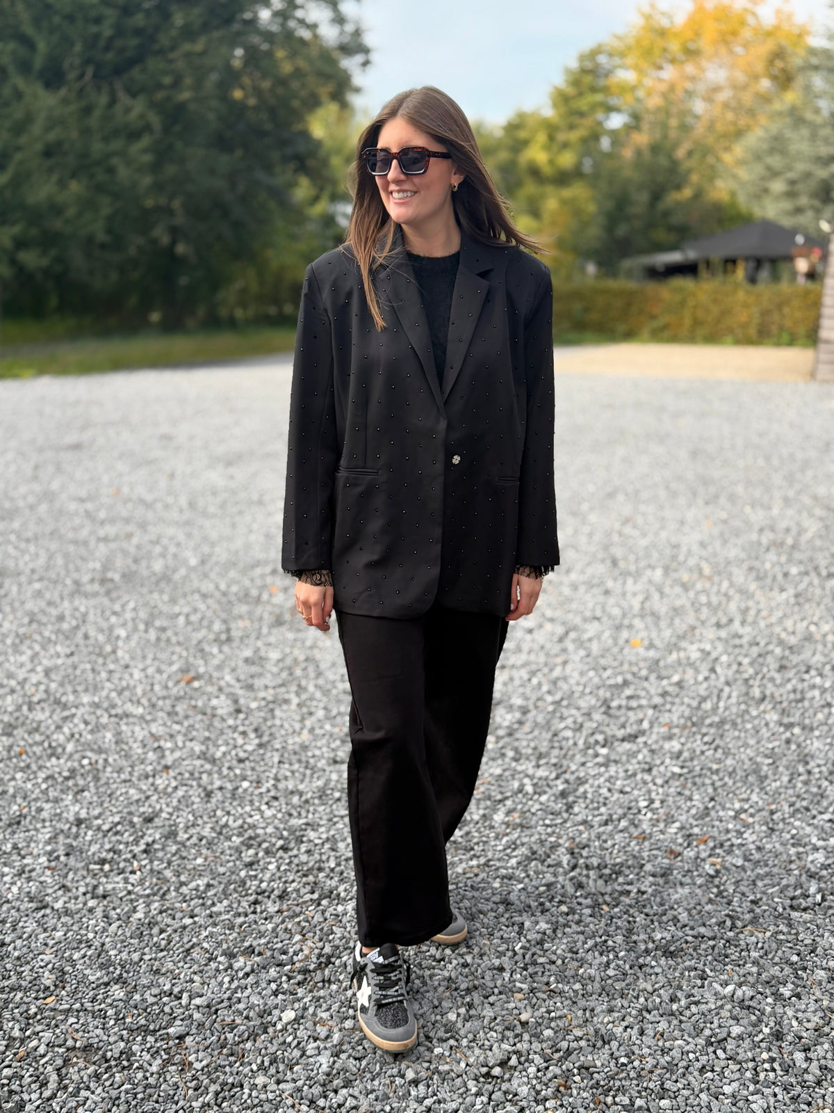 Blazer à strass noir