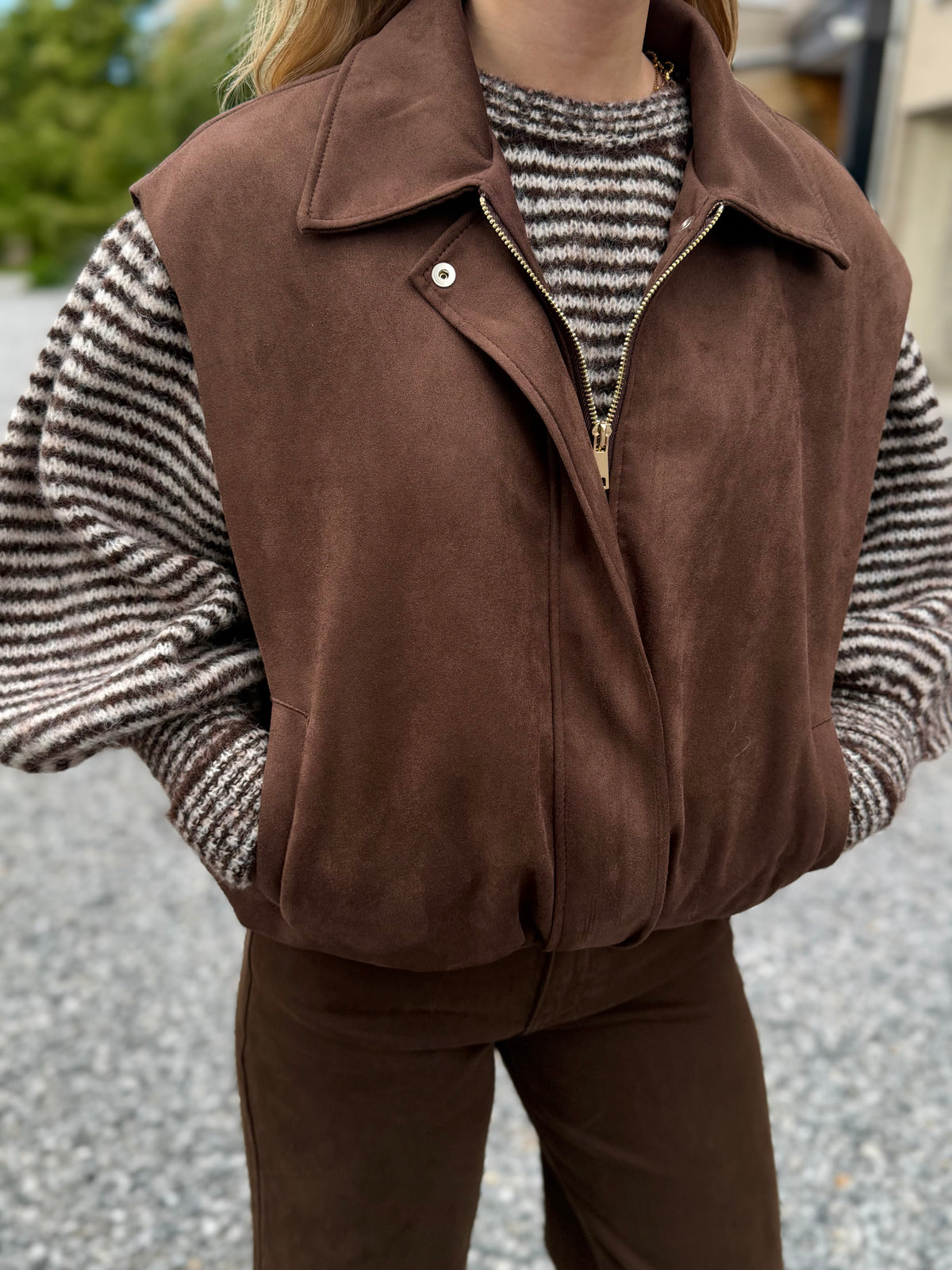 Veste sans manches chocolat