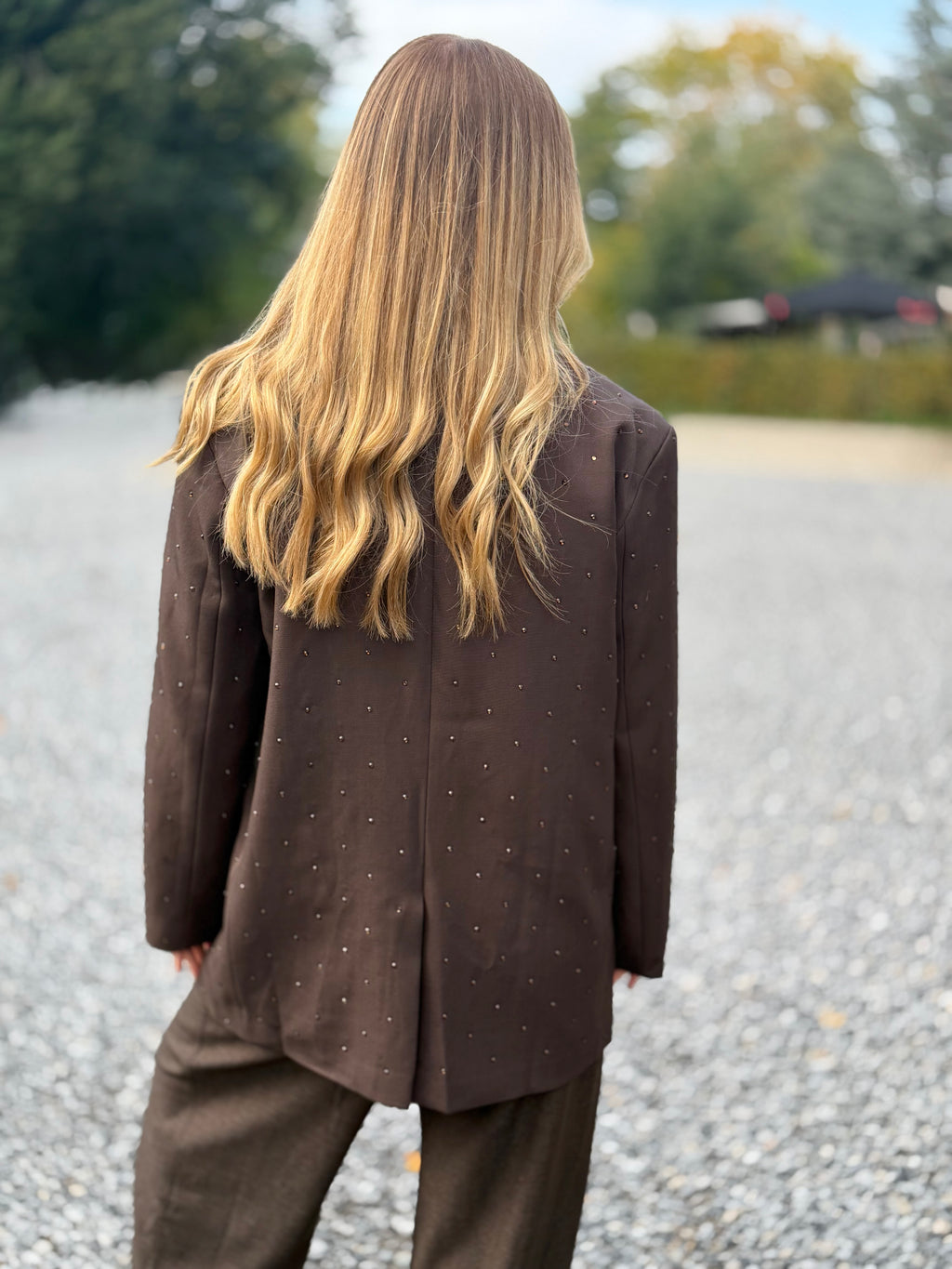 Blazer à strass chocolat