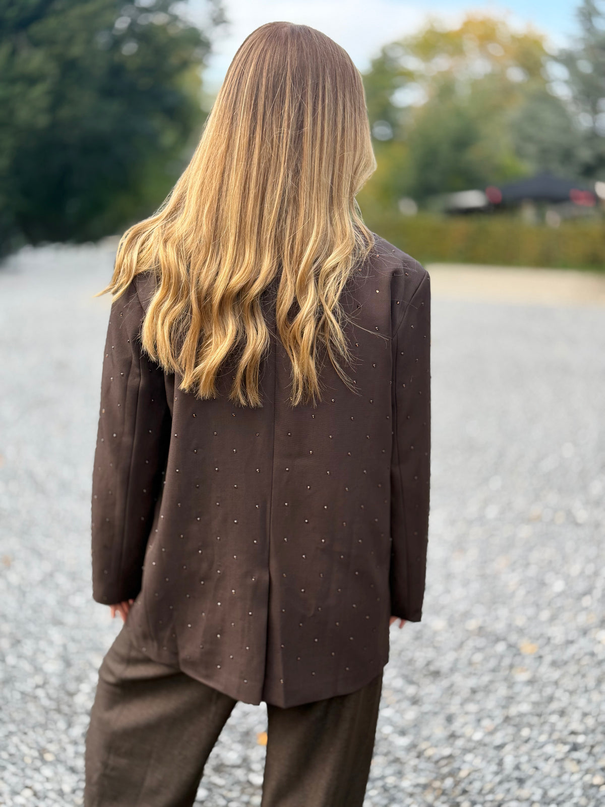 Blazer à strass chocolat