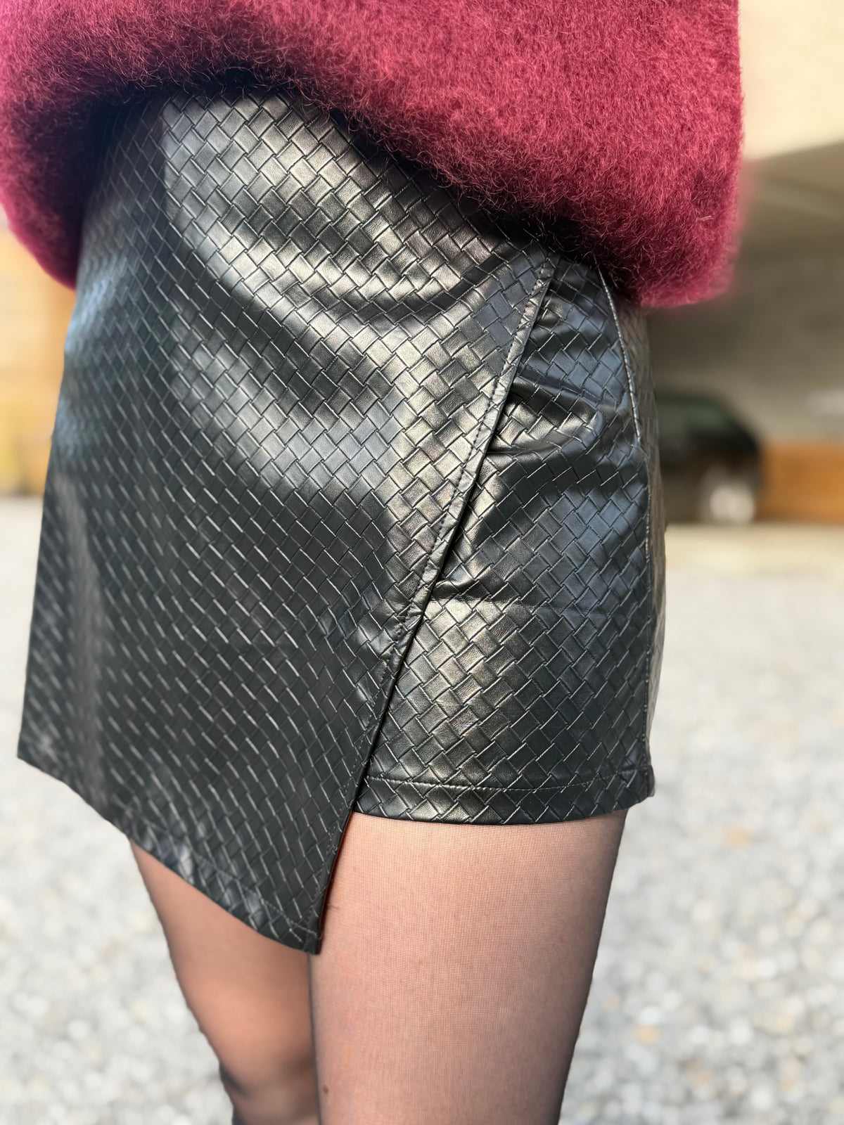 Jupe simili cuir  noir