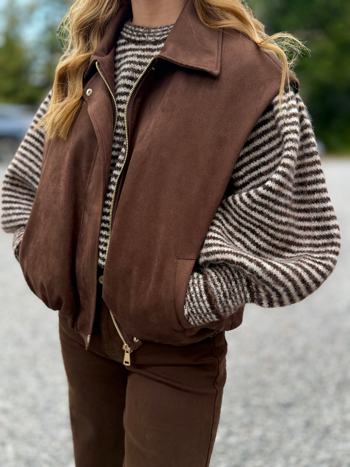Veste sans manches chocolat