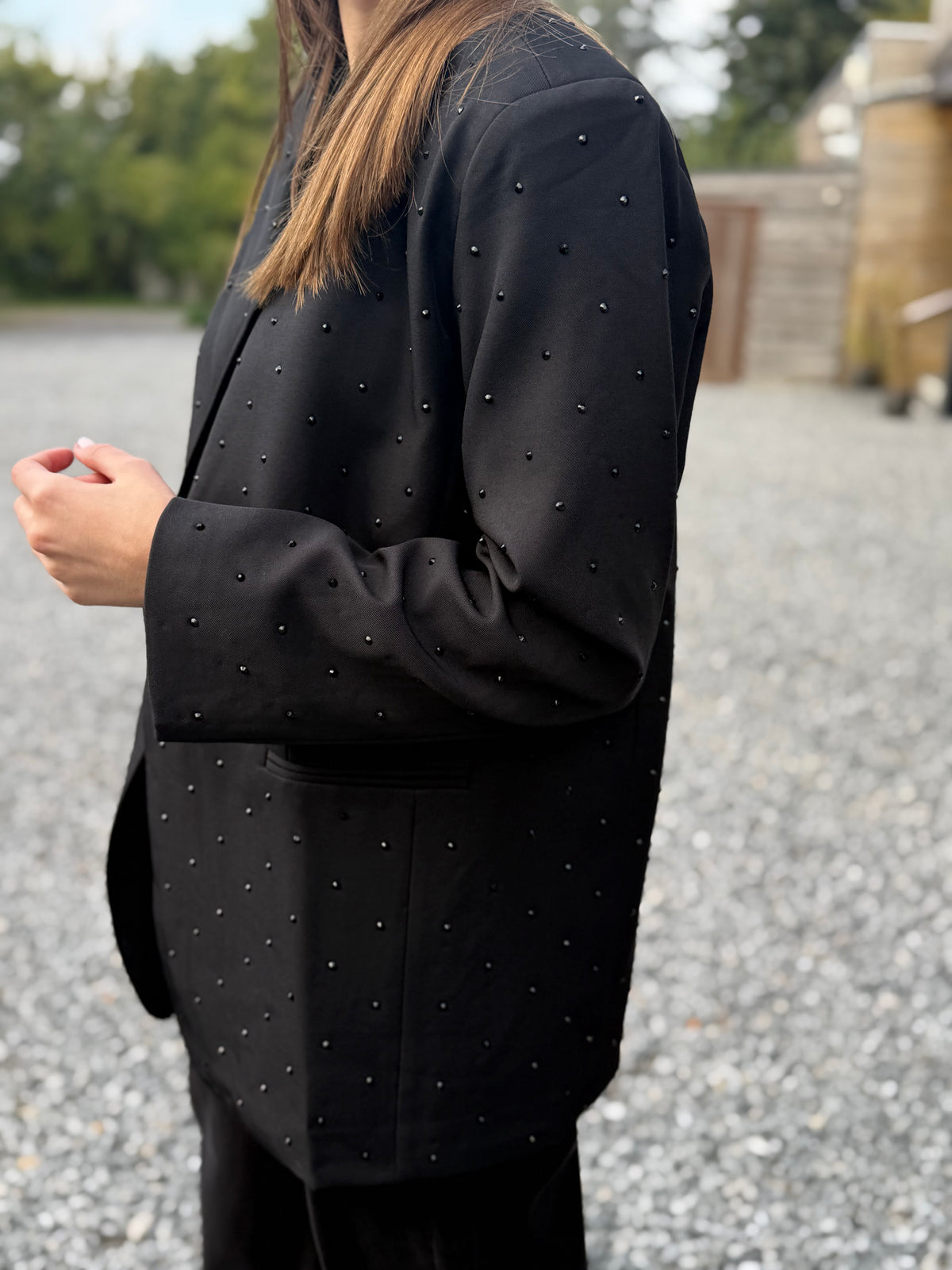 Blazer à strass noir