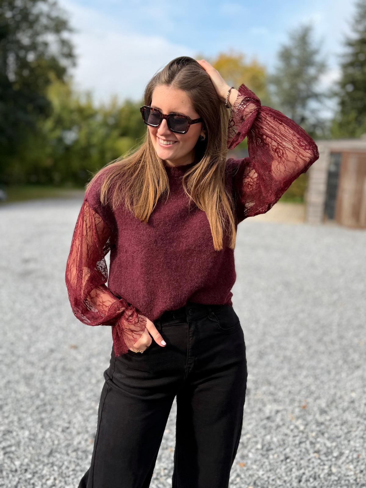 Pull Amelie bordeaux