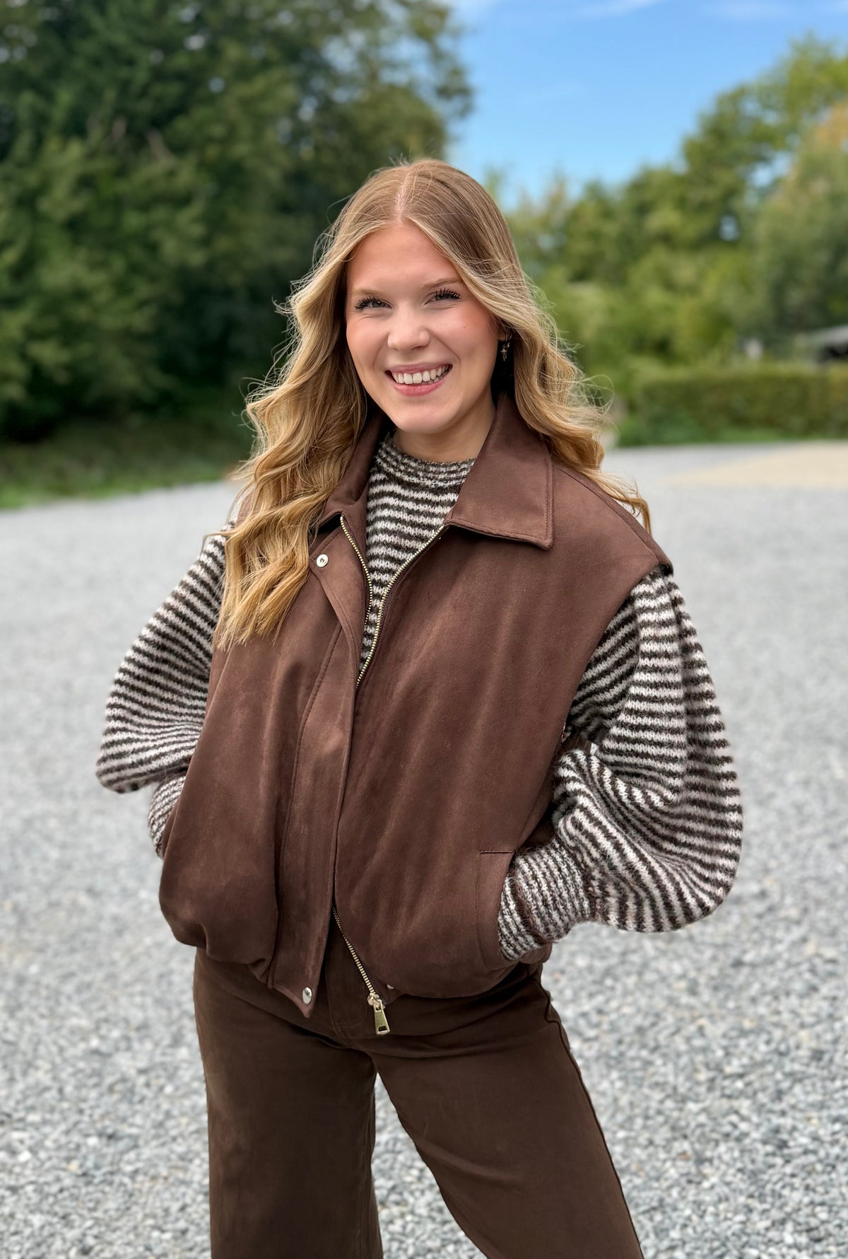 Veste sans manches chocolat