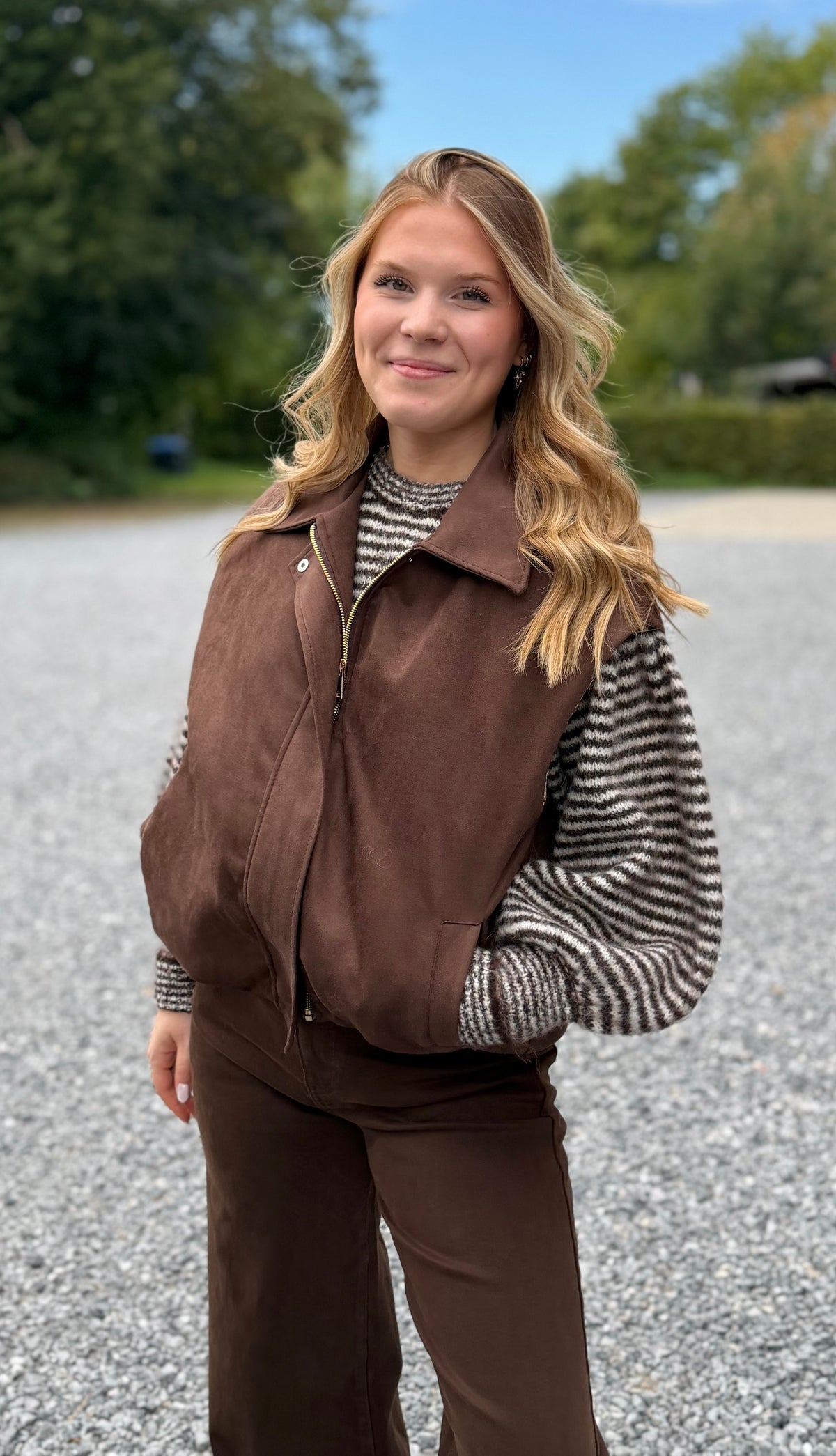 Veste sans manches chocolat