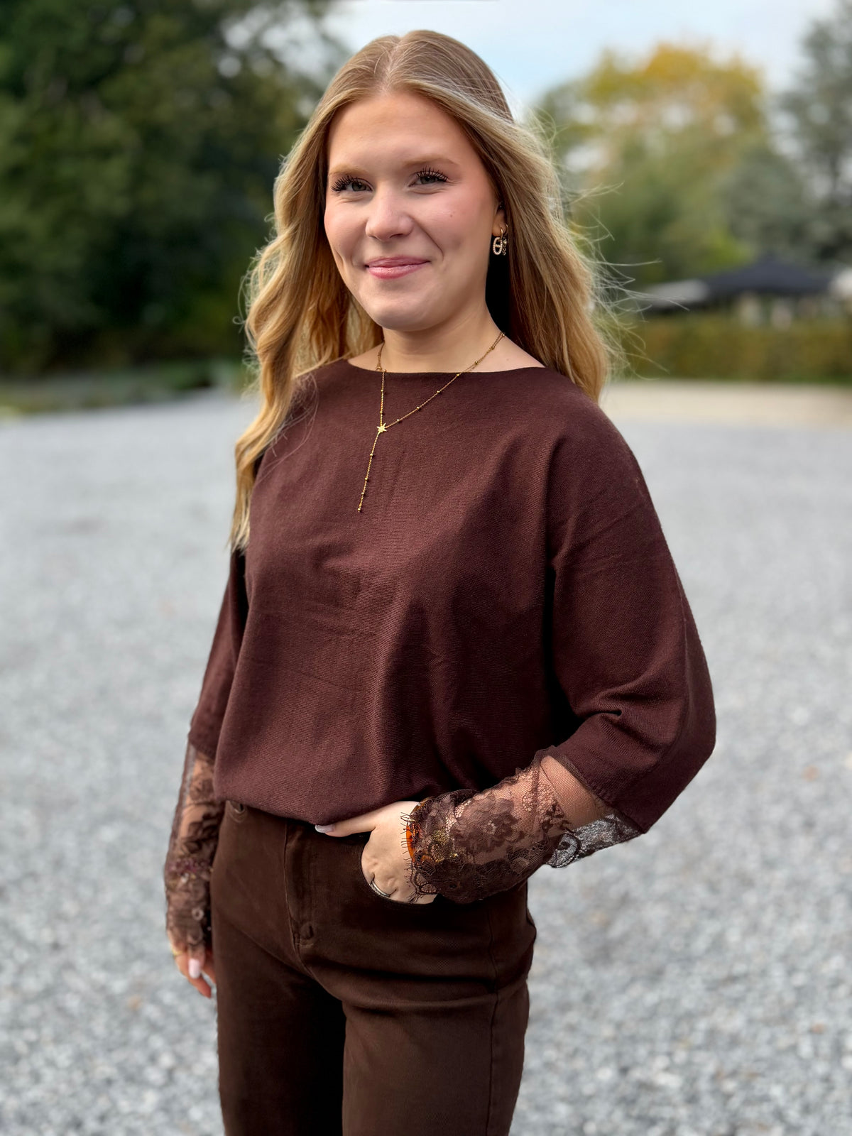 Pull Suny col rond chocolat