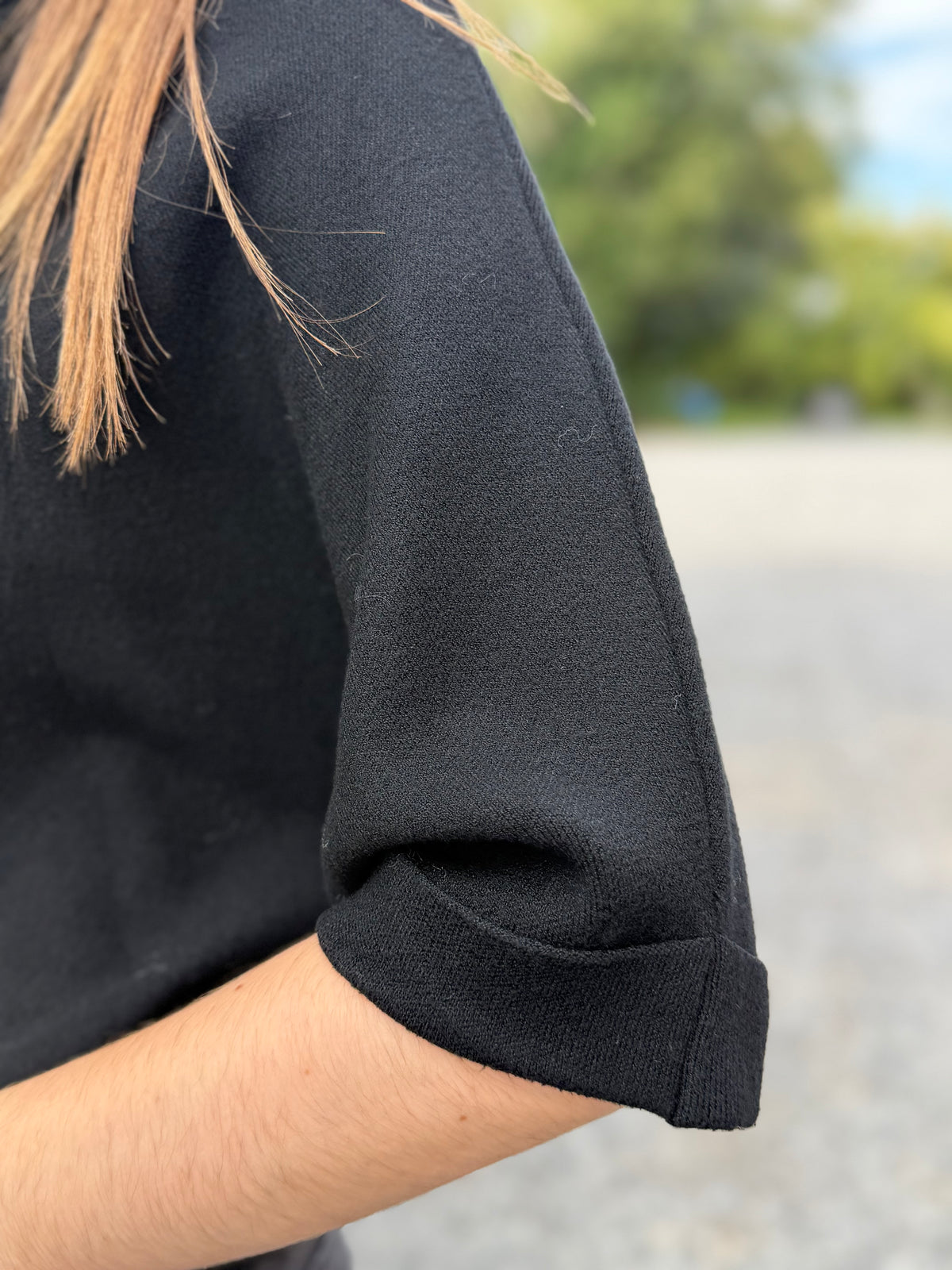 Pull noir col montant