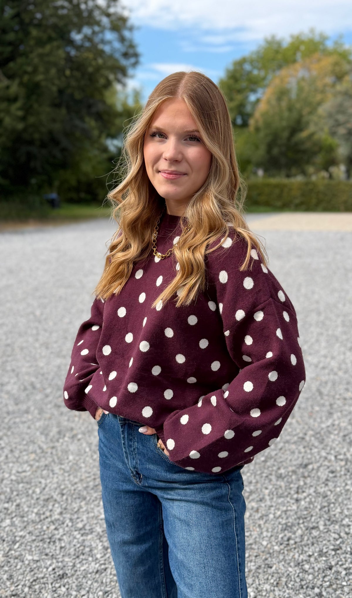 Pull à bois bordeaux