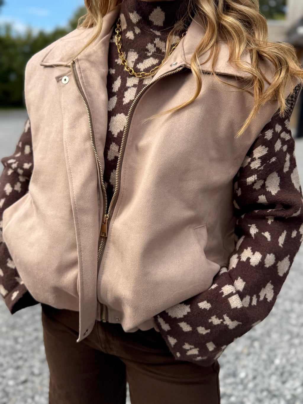 Veste sans manches camel