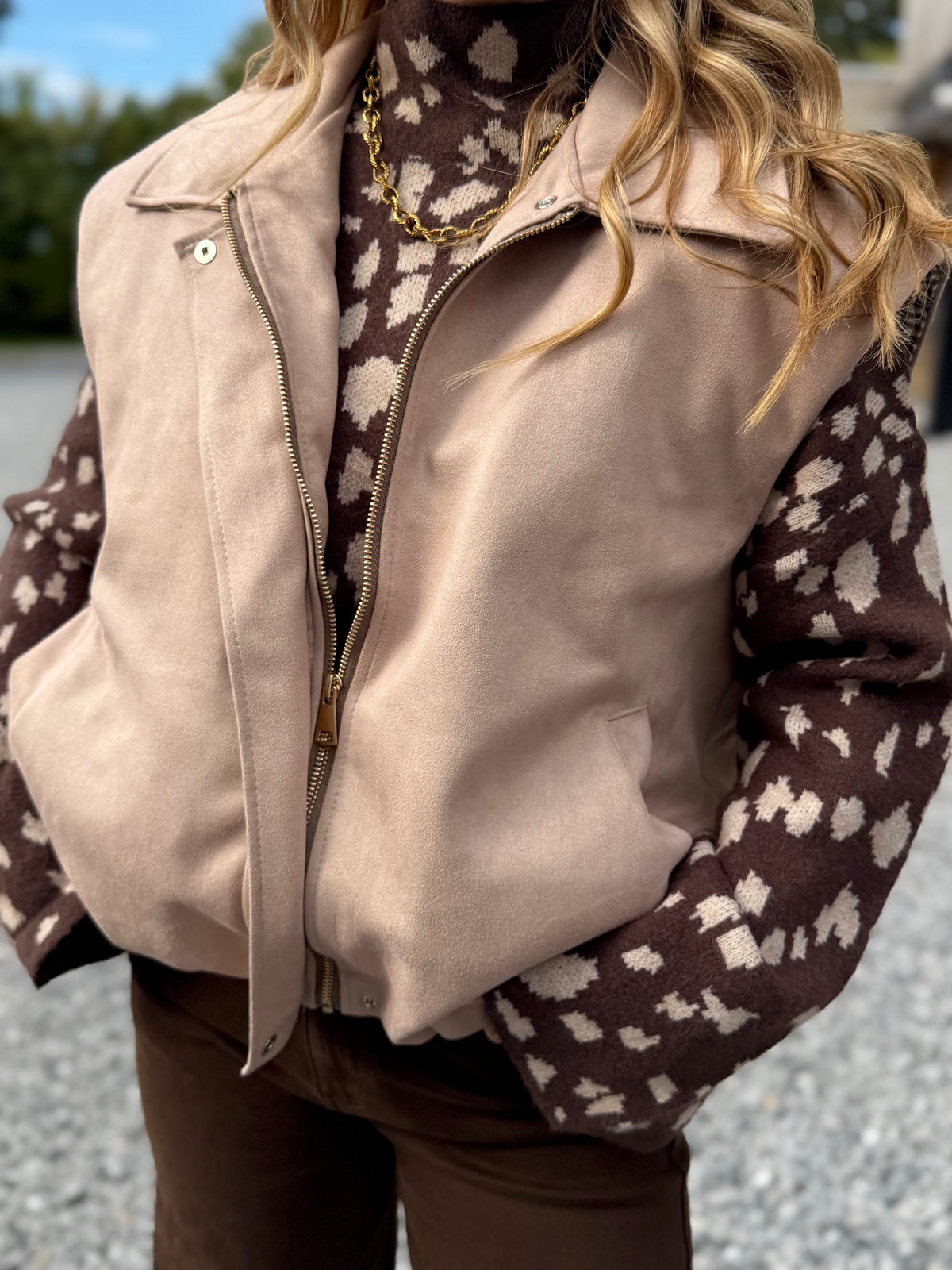 Veste sans manches camel