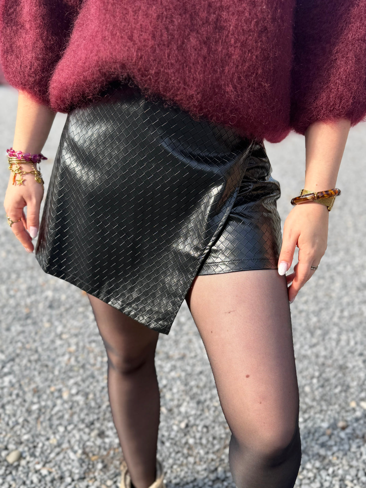 Jupe simili cuir  noir